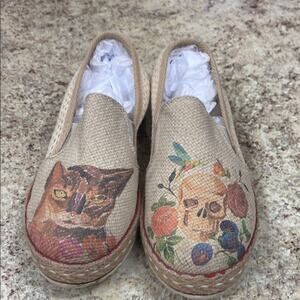 Goby Cat and Skull 38 Print Espadrilles slip on shoes